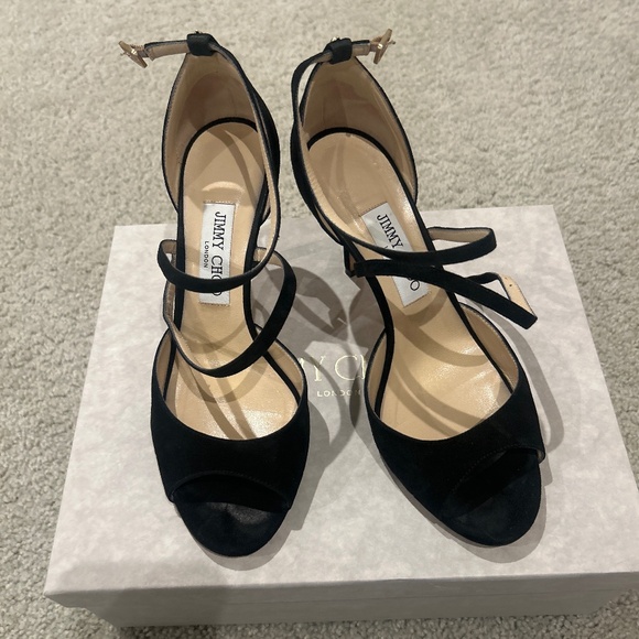 Jimmy Choo Shoes - Jimmy Choo black suede heels, size 8.5